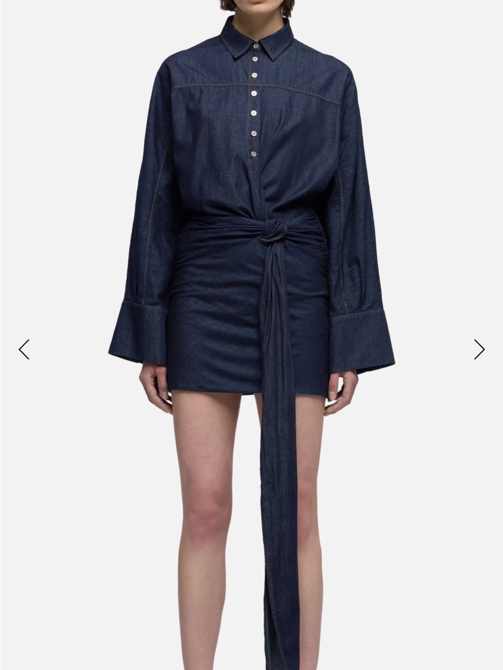 7 For Mankind 100% Cotton Collared Mini Dress - Picture 9 of 11